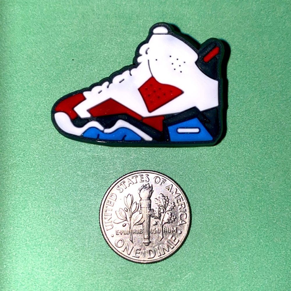 (10 for $15) White, Red, Black, & Blue Sport Sneaker Tennis Shoes Croc Charms